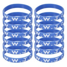 12Pcs W.W.J.D Silicone Wristbands for Workouts, Blue
