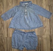 Vintage Guess Baby Girls Denim Two Piece Outfit Size 18 Months Guess Jeans Top