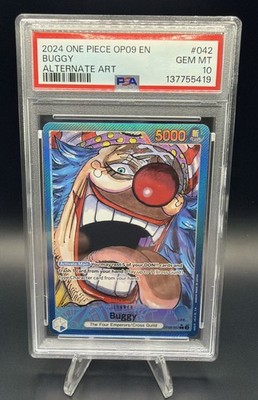 2024 One Piece OP09 EN BUGGY ALTERNATE ART #042 GEM MT 10 PSA | eBay