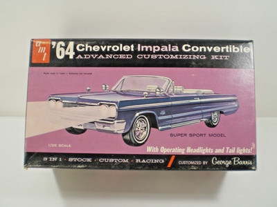 VTG AMT 3 in1 1964 CHEVY IMPALA CONVERTIBLE MODEL KIT# 6714-200 COMPLETE L@@K!
