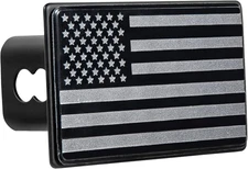 USA American Flag Trailer Hitch Cover,Stainless Steel Metal American Flag Emblem