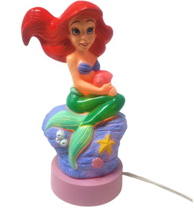 Vintage Little Mermaid Ariel Night Light Happiness Express Working 8.5"