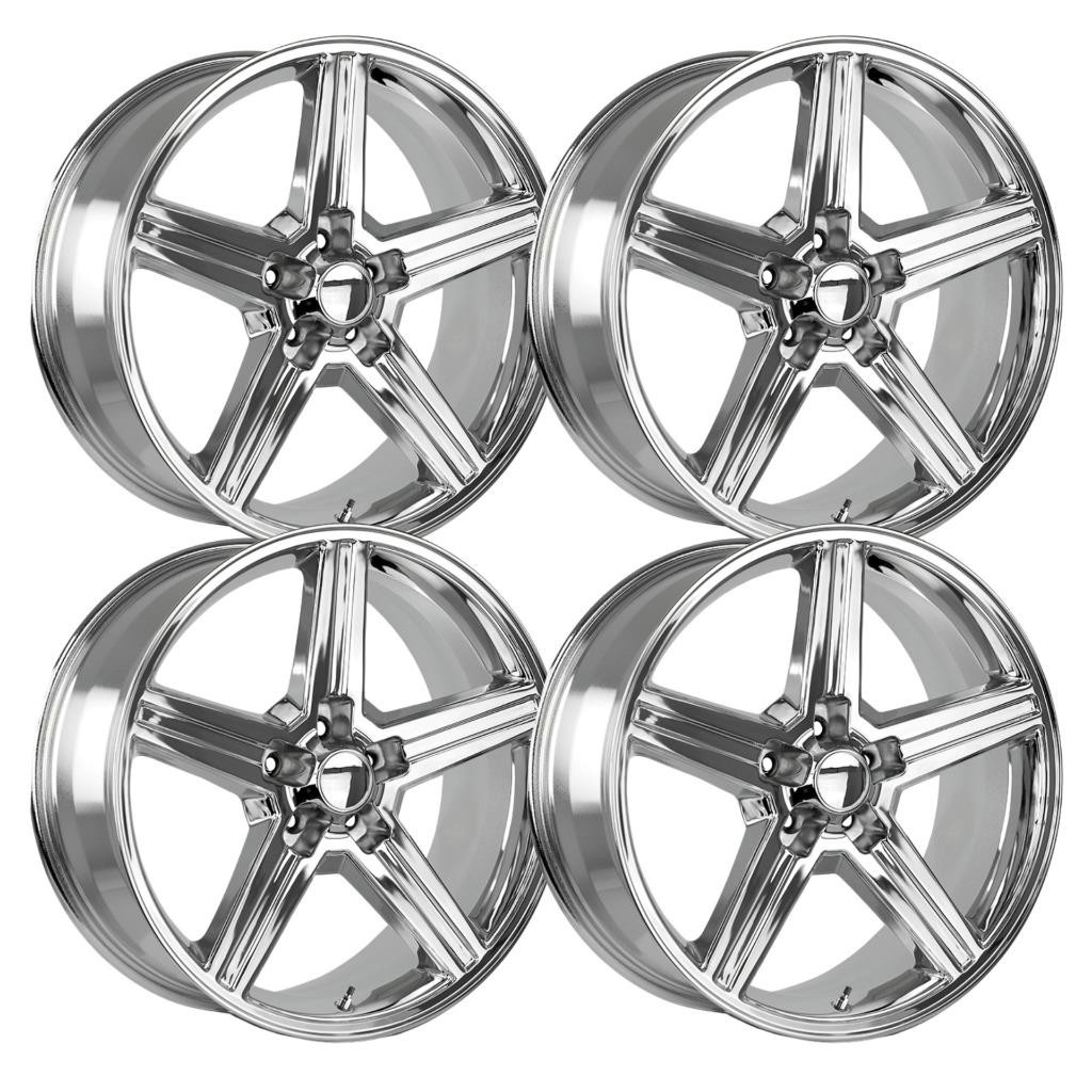 Set-4) Strada Replica Iroc 20x8.5 5x114.3 35MM Chrome wheels rims
