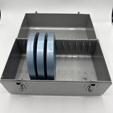 Brumberger Vintage Metal Film Can Storage Case Box with 3 - 5" Reels W/ Tins
