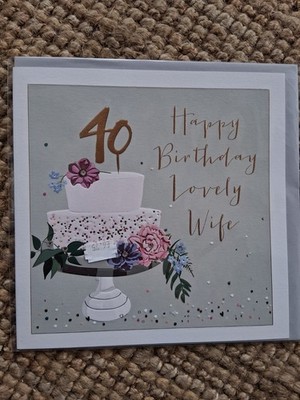 Karte zum 40. Geburtstag Frau.  BAUCHNABELKARTEN