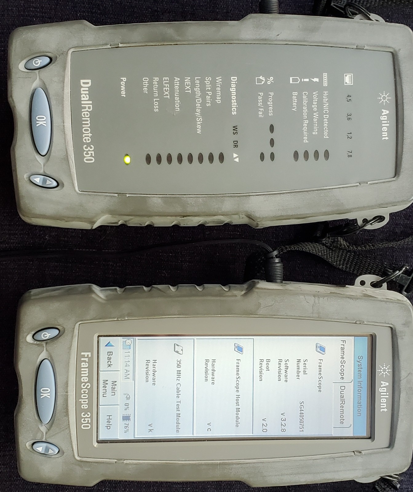 HP Agilent WireScope 350 Cable Certifier with DualRemote 350 & Case