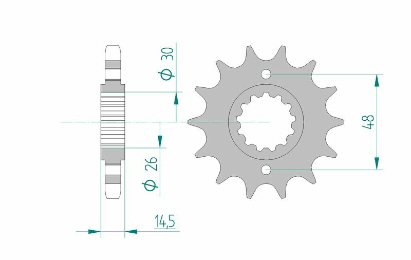 Pignon AFAM 20602 acier 530 transmission moto de route
