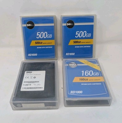Lot of 4 DELL GB Removable DATA Hard Disk Cartridge RD1000  - For Parts 