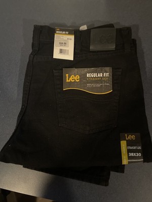 lee jeans men new never worn with tags 38/30 black regular fit