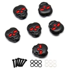6Pcs Metal Electric Guitar Tuning Pegs Buttons Skull Shape Tuners Buttons Black