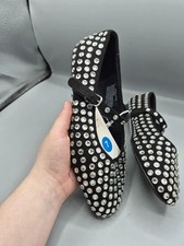 A New Day Women's Issa Rhinestone Mary Jane Ballet Flats Black 7 E1