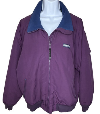 Lands' End Squall Jacket Womens XL Regular Purple Blue Full Zip Pockets Lined
