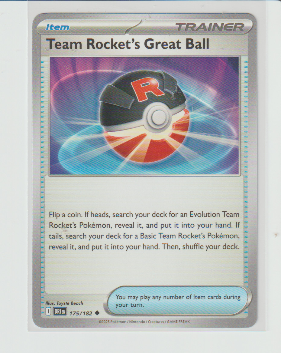 Pokemon TCG Destined Rivals Team Rocket's Great Ball Card 175/182