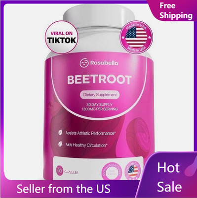 RoѕаЬel1а Organic Beet Root Capsules for Circulation & Natural Energy Boost 60Ct