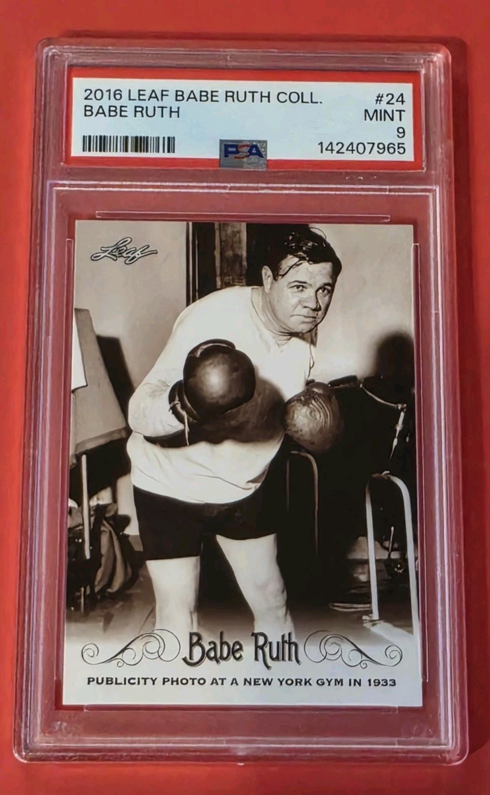 BABE RUTH 2016 Leaf RUTH Collection CARD #24 GRADED PSA 9 MINT NEW YORK YANKEES