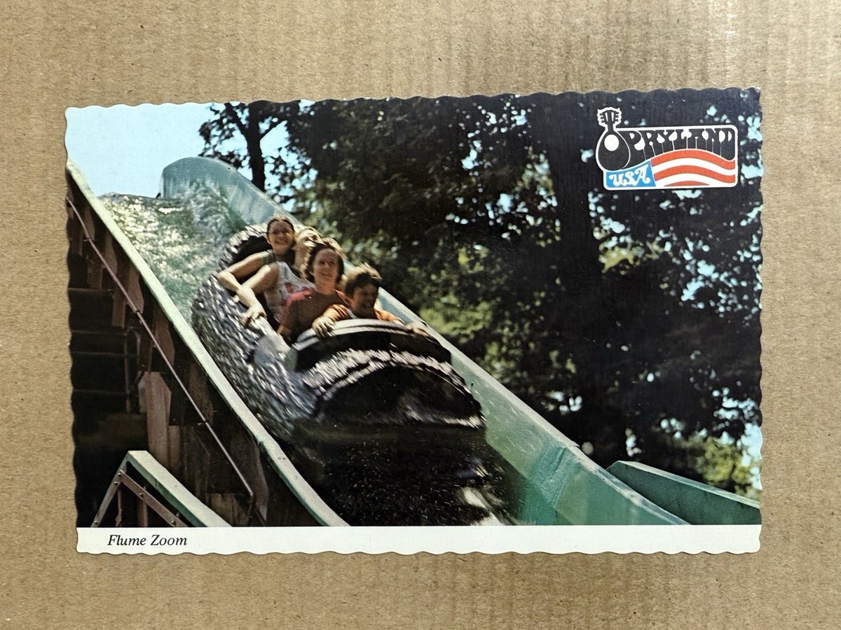 Postcard Nashville TN Tennessee Opryland USA Flume Zoom Log Ride