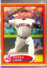 2012 Topps Chrome Derek Lowe Orange Refractors #217 Indians