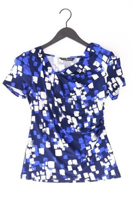 DUNNES Kurzarmbluse Regular Bluse für Damen Gr. 38, M geometrisches Muster blau