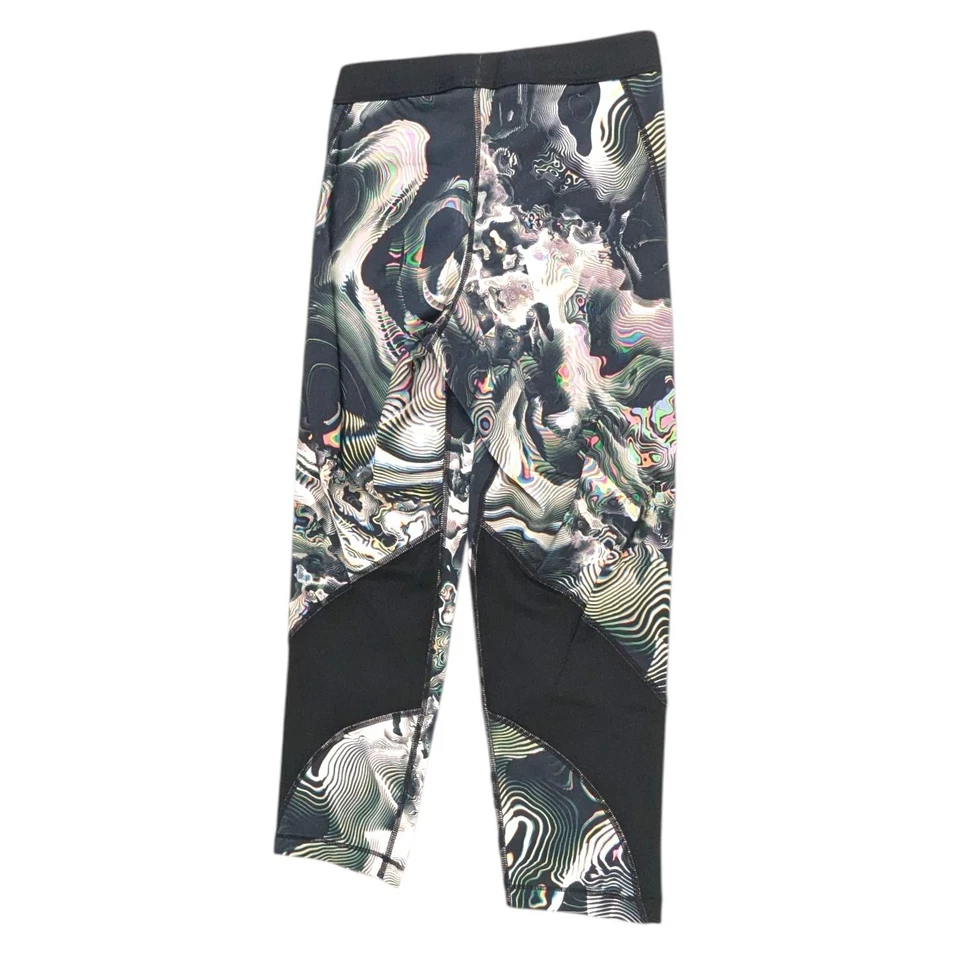 Nike Pro Women's Capri Pants Tight Fit SMALL Black White Grey Coral 889984-740 - Image 2 of 4