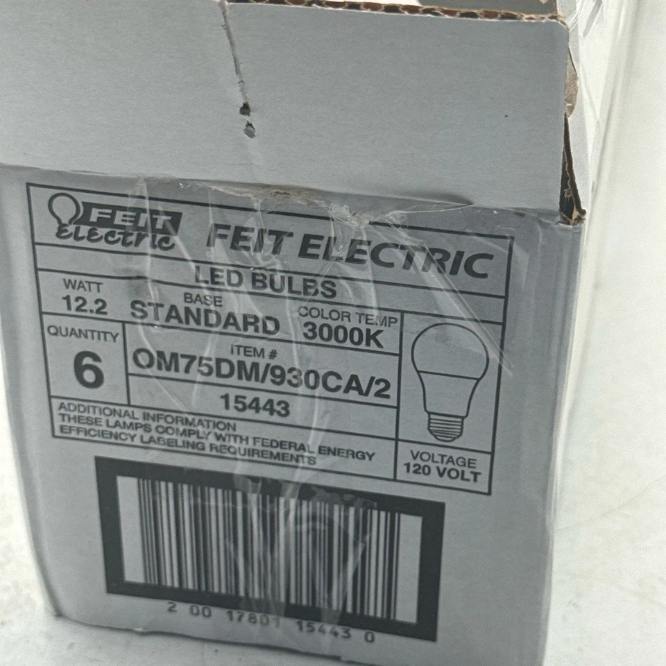 FEIT Electric Enhance LED Bulb 75W A19 3000K OM75DM/930CA/2 Dimmable 6PK - Image 2 of 4