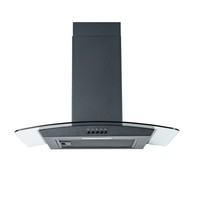CDA 60cm Curved Glass Chimney Cooker Hood - Black SCCV60BL