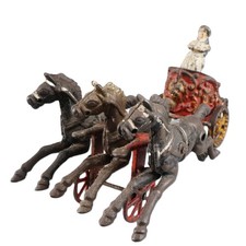 Antique Hubley ca. 1910 s Cast Iron 704 LG 10" Horse Drawn Royal Circus Chariot