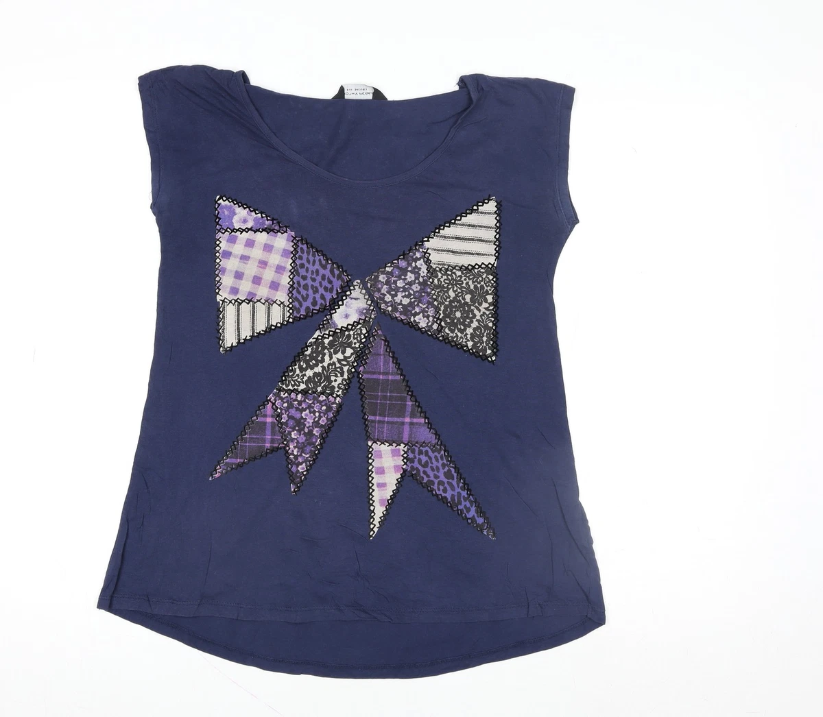 T-shirt Longueur Dorothy Perkins Bleu Foncé - 100% Coton, Taille 8, Occasion