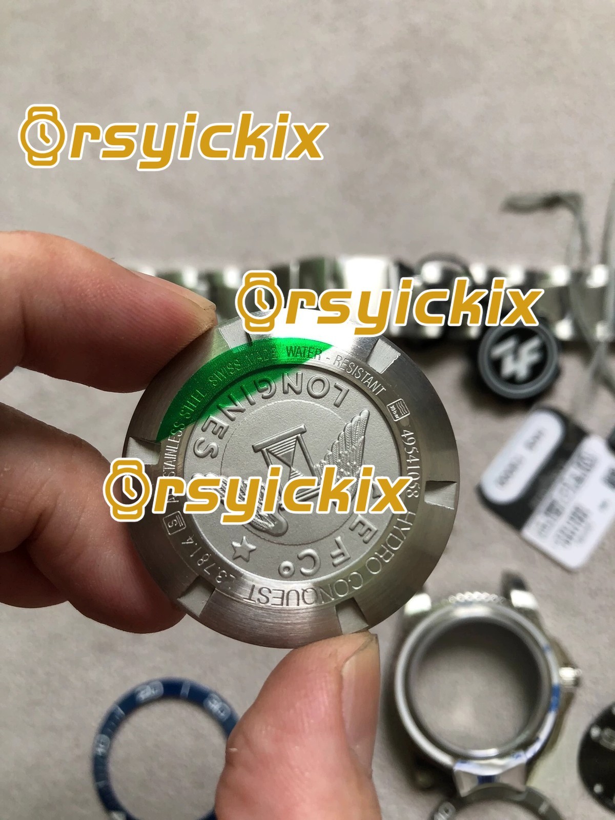 DIY SET for Longines 2824 watch case + dial + hands + Strap sapphire 41mm