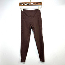 Uniqlo Brown Leggings Pull On Stretch Solid Casual Athletic Pants Womens Size XS