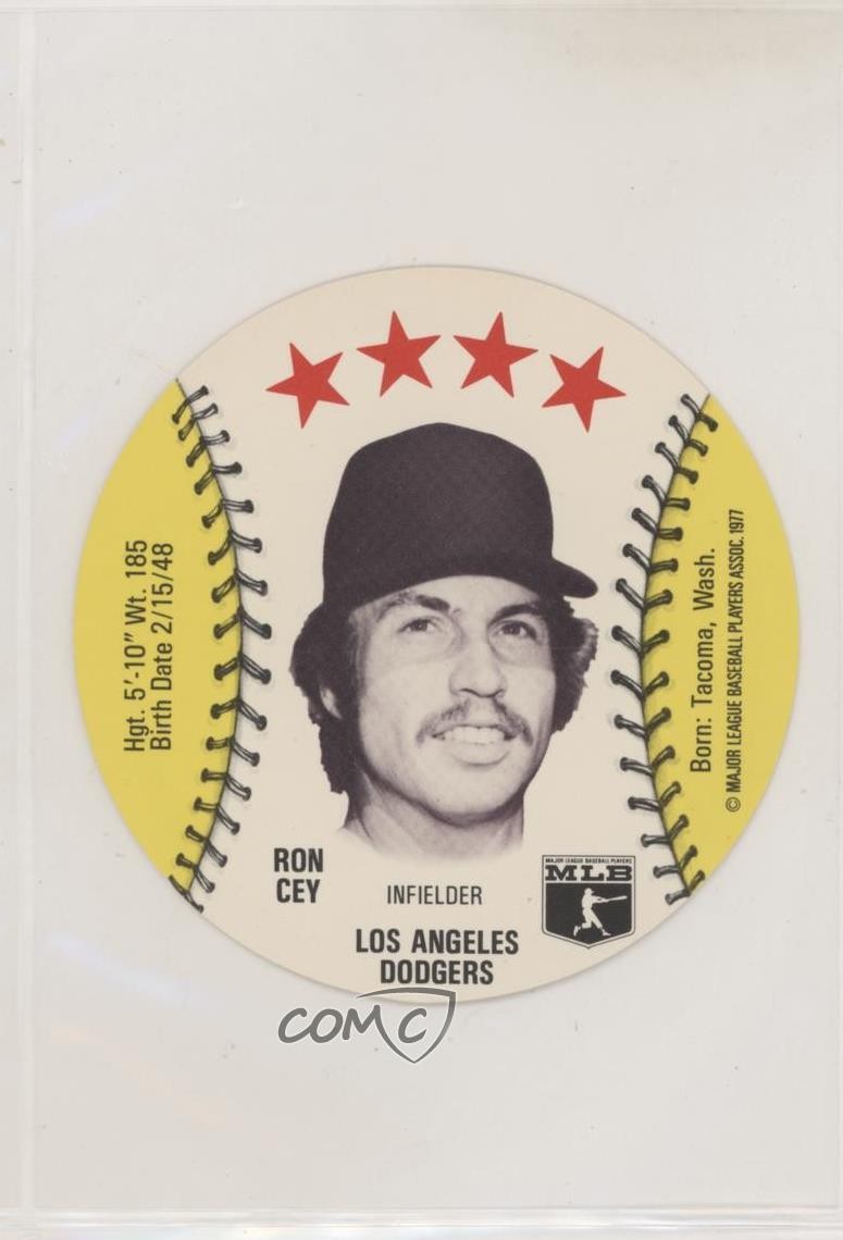 Ron Cey Baseball Cards 1977 Detroit Caesars Discs trading card — raw and PSA graded price guide
