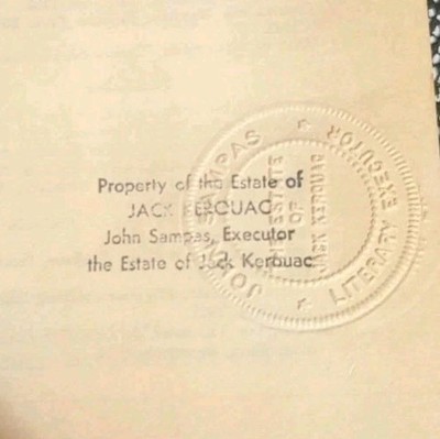 Jack Kerouac Personal Estate Copy The Dharma Bums Catalan Edition Stamped + COA