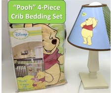 Disney Winnie Pooh ABC Collection Crib Bedding Comforter/Sheet/Ruffle/Lamp/Decor