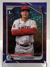 2024 Bowman Chrome Baseball Juan Flores 1st Bowman Purple Shimmer /250