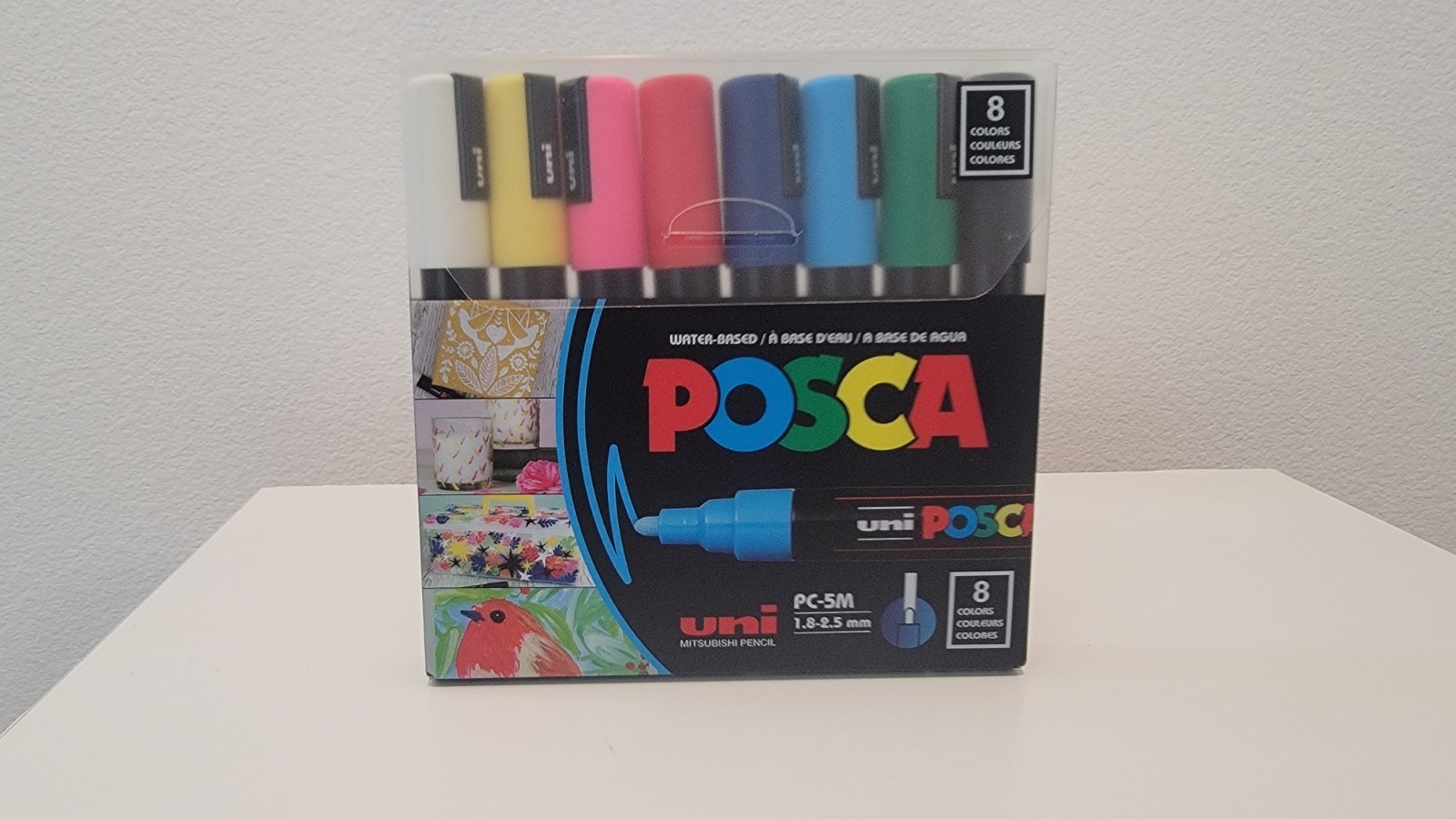 POSCA Paint Markers, Medium Point Marker Tips, PC-5M, Assorted Ink, 8 Count NEW