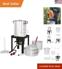 Propane Turkey Fryer & Fish Boiler Set - 30 Qt. & 10 Qt. with 50,000 BTU Power