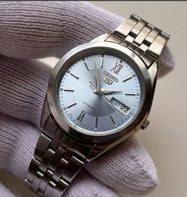 Seiko 5 SNXA05K Ice Blue Dial Automatic Watch Discontinued Japan Rare