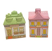 Vintage Ceramic Coffee House & Tea Room Canister Set Cottage Kitchen Decor