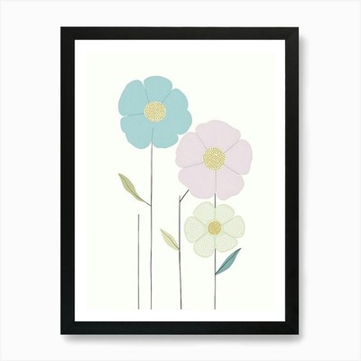 Subtile florale Harmonie mit einem weichen G gerahmten Wandbild Poster Leinwanddruck Bild