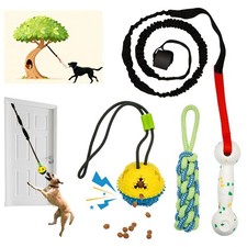 Dog Bungee Tug Toy, 4 Pieces Door Hanging of War Rope for Solo Medium
