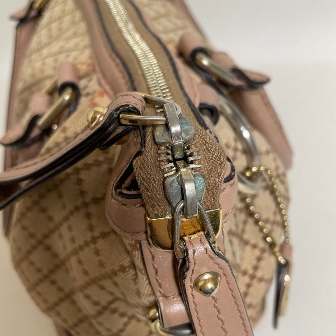 Gucci Diamante 2WAY Leather Bag Pink Beige Used Authentic Handbag thumbnail 8