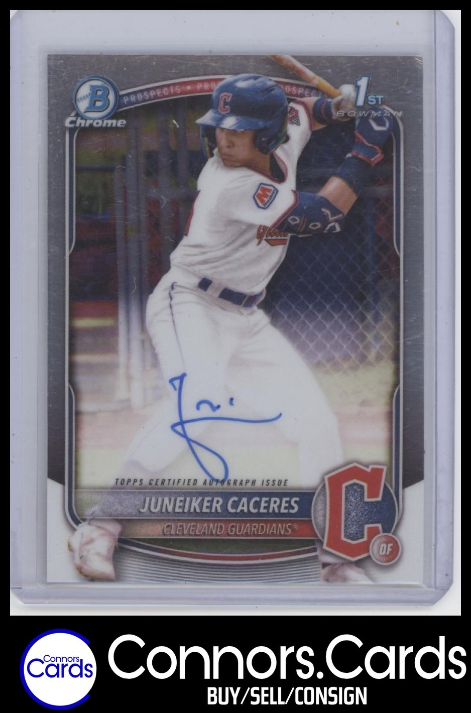 Juneiker Caceres Auto 2025 Bowman Chrome #CPA-JUC Prospect Autographs