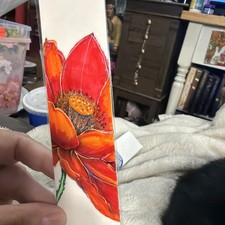 Beautiful Orchid/ HAND COLORED BOOK MARK. Laminated
