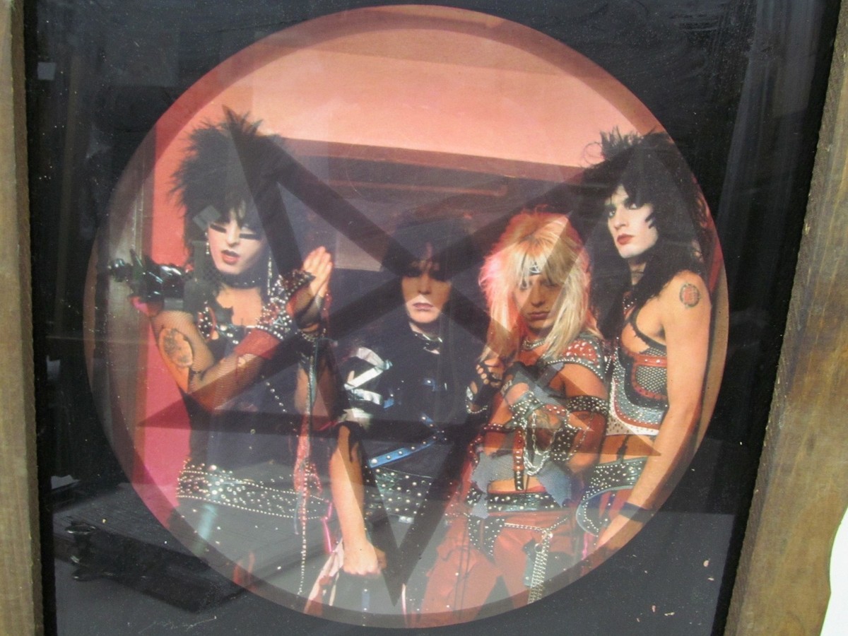 Vintage Motley Crue Carnival Mirror Glass Picture Shout at the