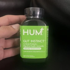 HUM - Gut Instinct Probiotics Support Digestion 30 VegCaps Exp 07/2026