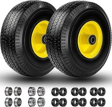 Ruota Pneumatico Flat Free 10" Asse Solido Foro Carriola Camion Manuale