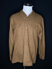 Men s Pendleton Board Shirt Sz Large 100 Virgin Wool Brown Flannel Long Sleeve