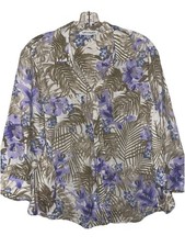 Emily Daniel’s Hawaiian Print Button Front Shirt Size XL