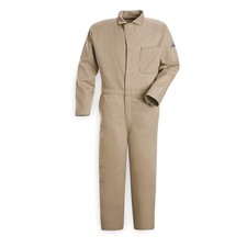 BULWARK CEC2KH LN 44 FR Contractor Coverall,Khaki,L,HRC2 3EZR4