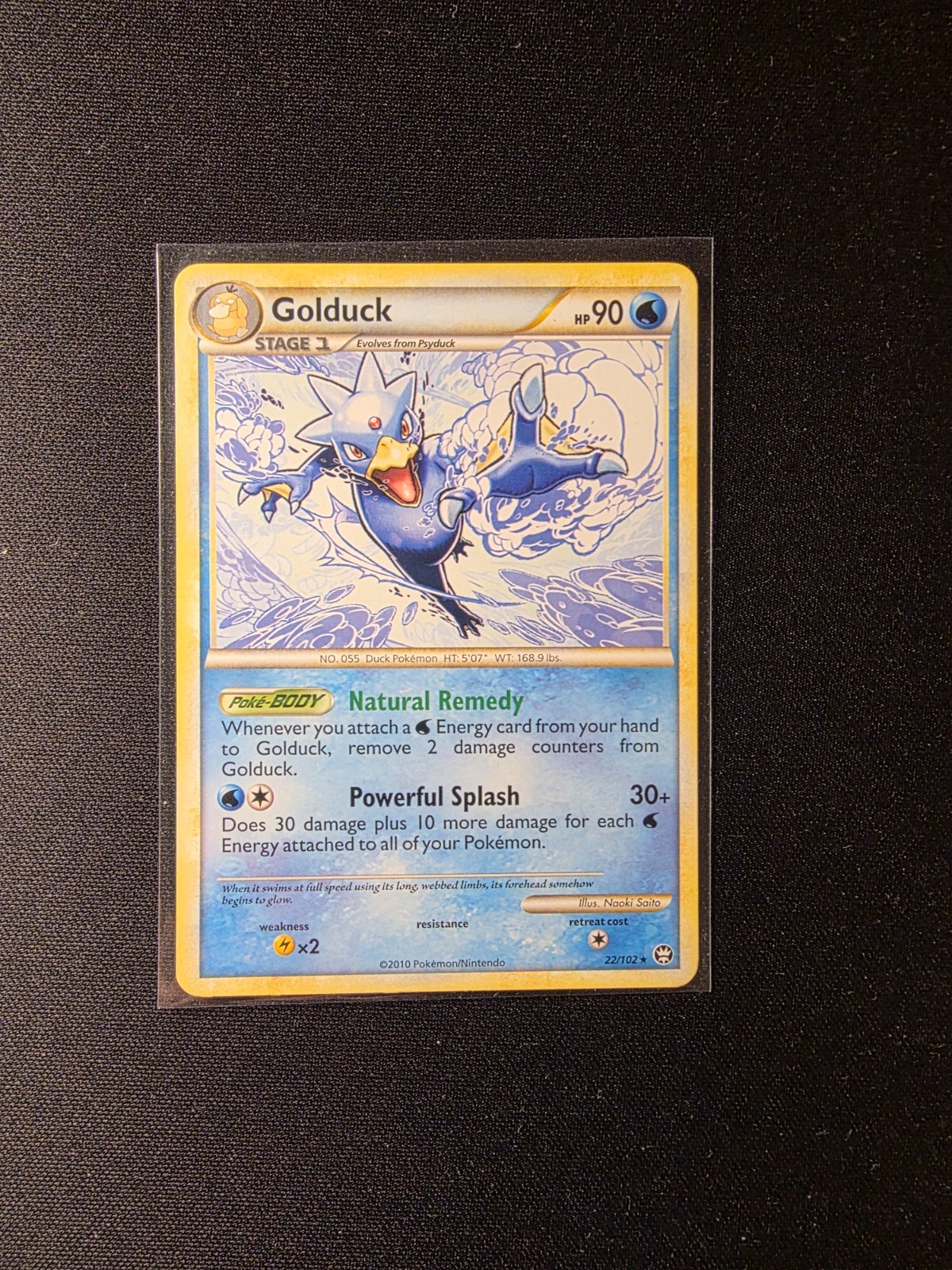 Golduck - 22/102 - Rare HGSS - TRIUMPHANT NM Pokemon Card
