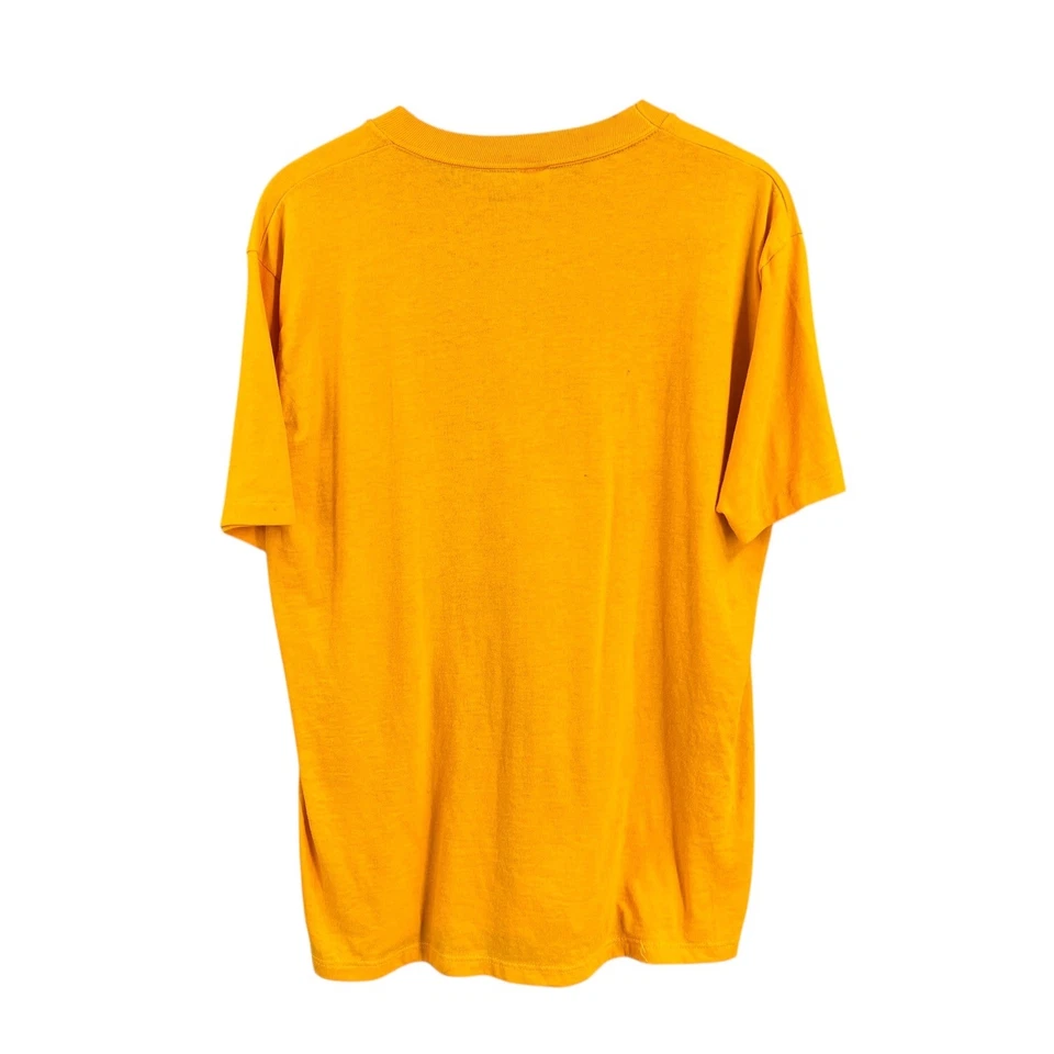 Jerzees Vintage Yellow I Survived The Tram Graphic Tee Shirt Made USA Mens Large - Image 3 of 4